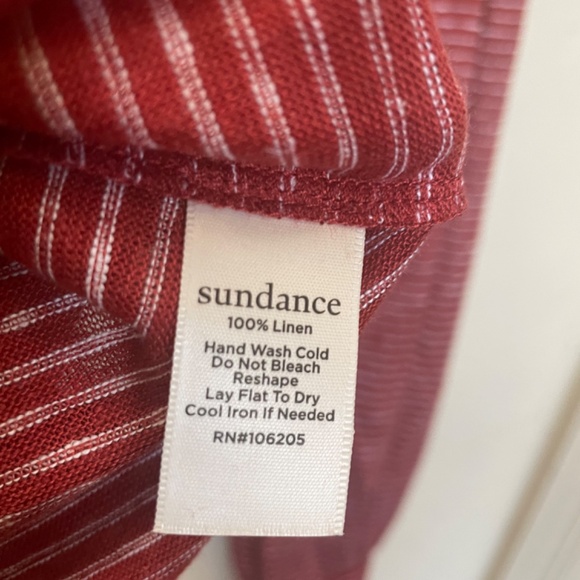 Sundance Linen Tunic Brick Red Striped NWOT - Picture 7 of 7